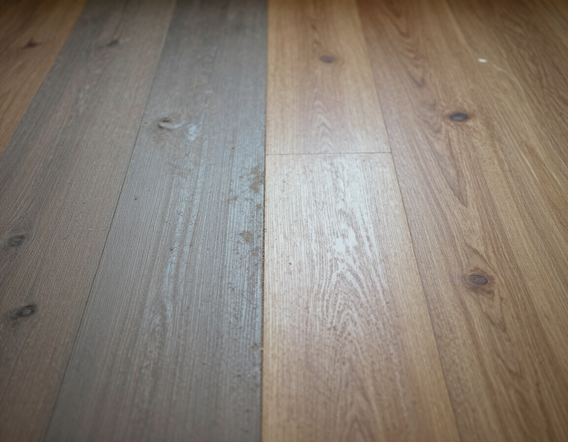 Hardwood floor cleaning before and after Clemmons