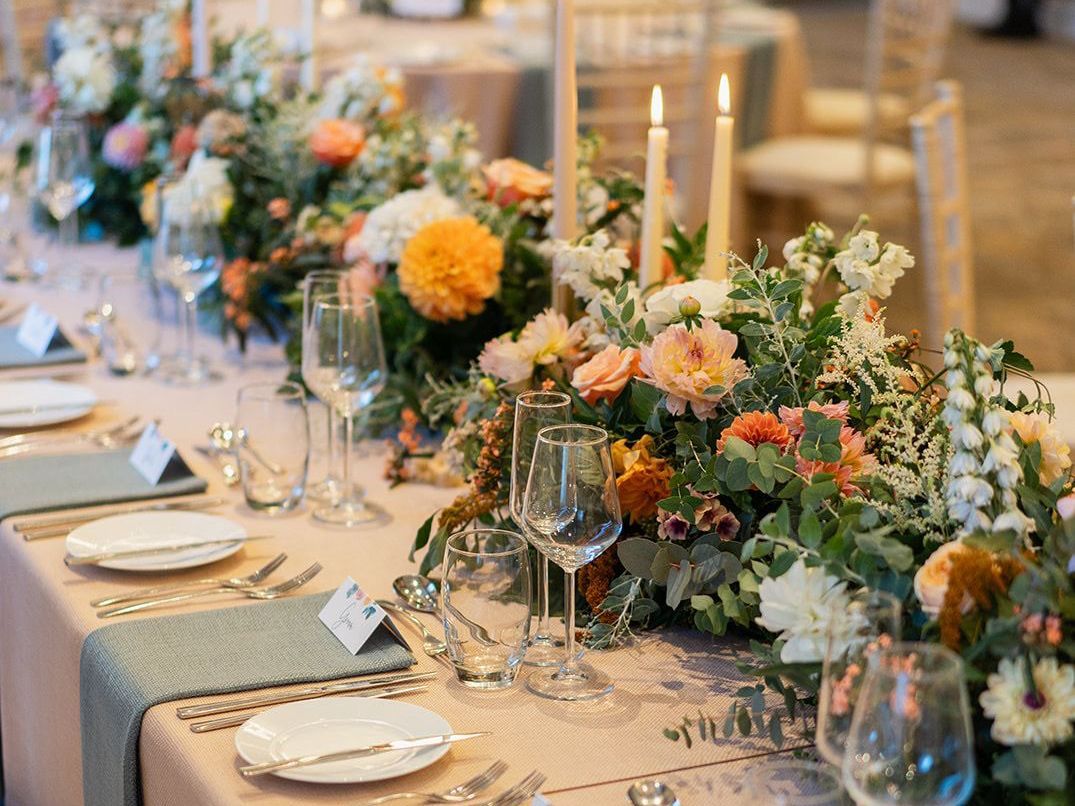 Wedding Reception Flowers by Papaver Studio at Horwood House