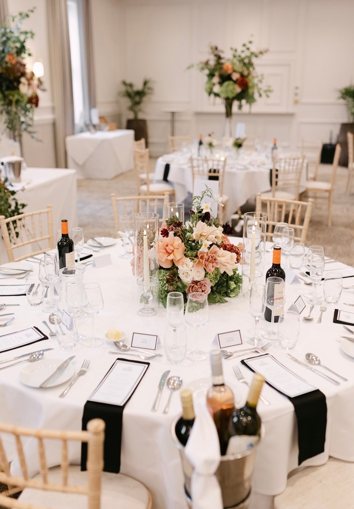 Wedding Reception Florals by Papaver Studio at Horwood House Buckinghamshire