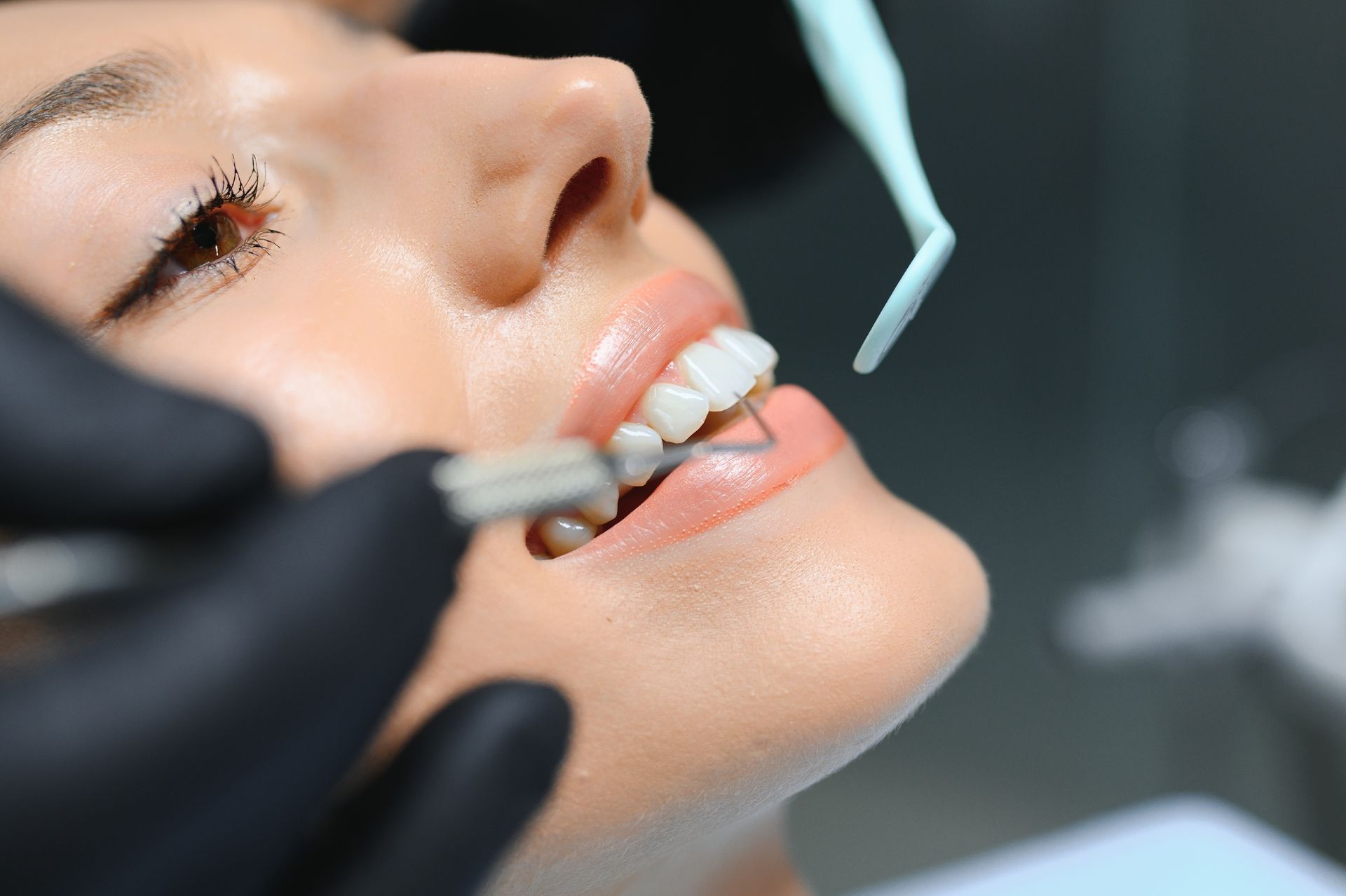 Woman in dentist's chair