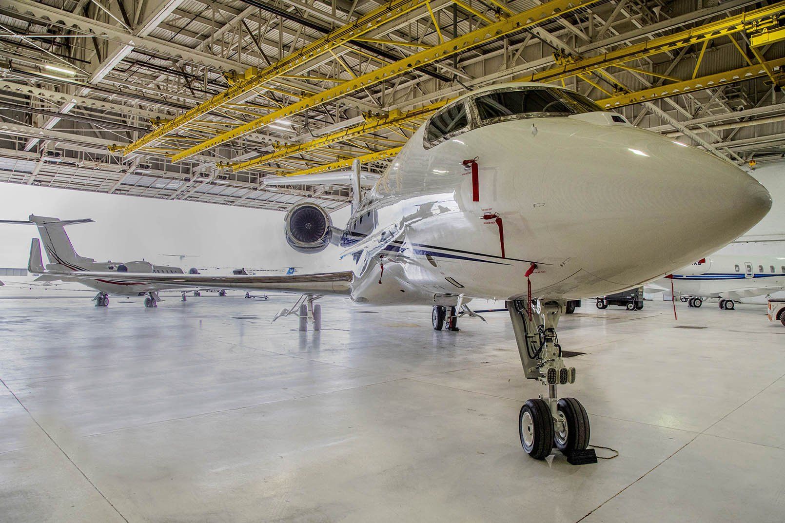 Aircraft in hangar