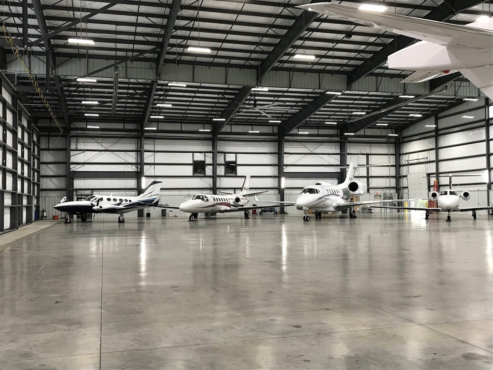 aircraft in hangar