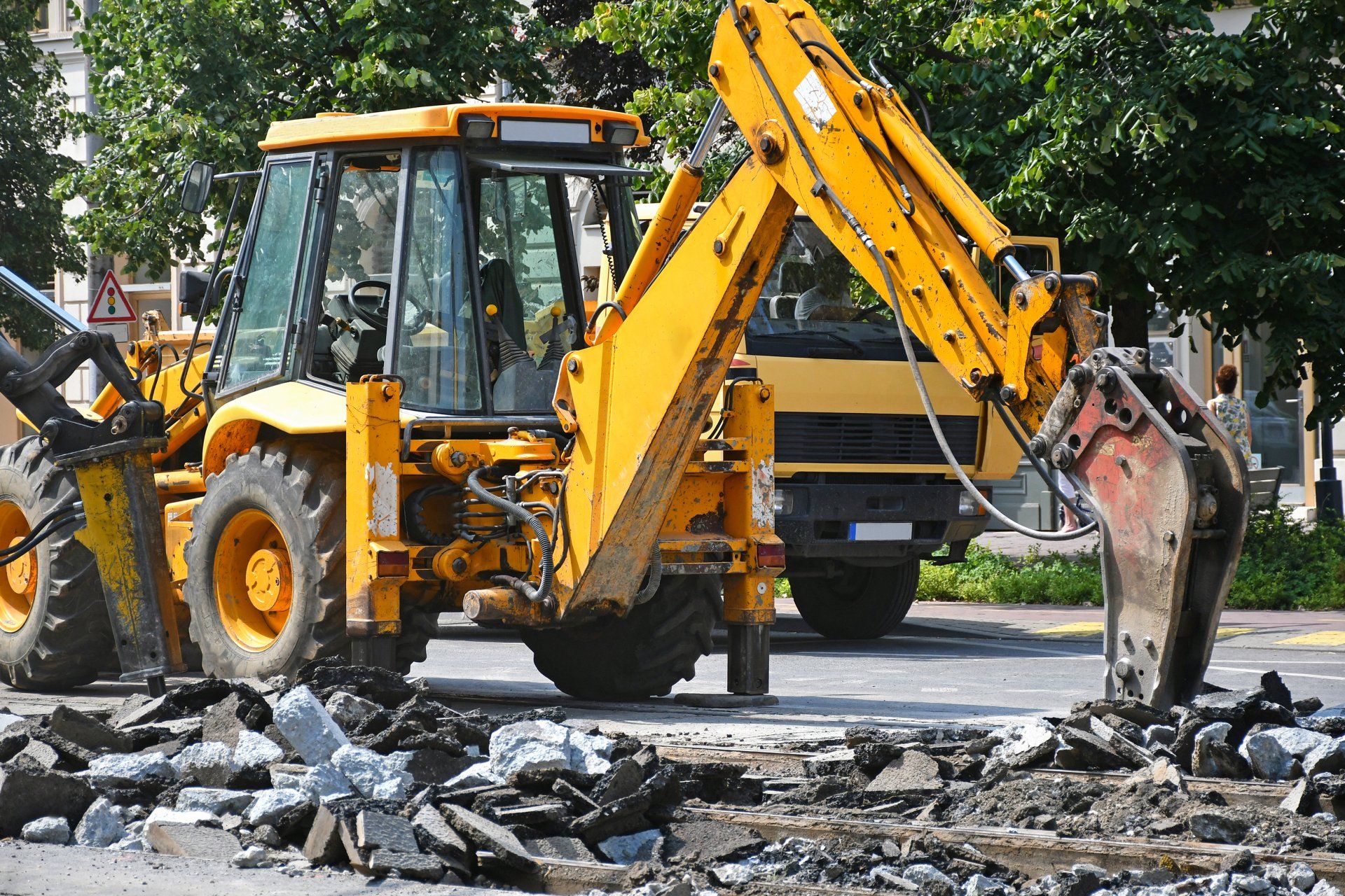 Breaking the asphalt | Birch Run, MI | Duane Jones Excavating