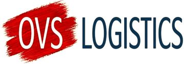 OVS Logistics logo with red and blue text on a white background
