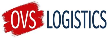 OVS Logistics logo with red and blue text on a white background