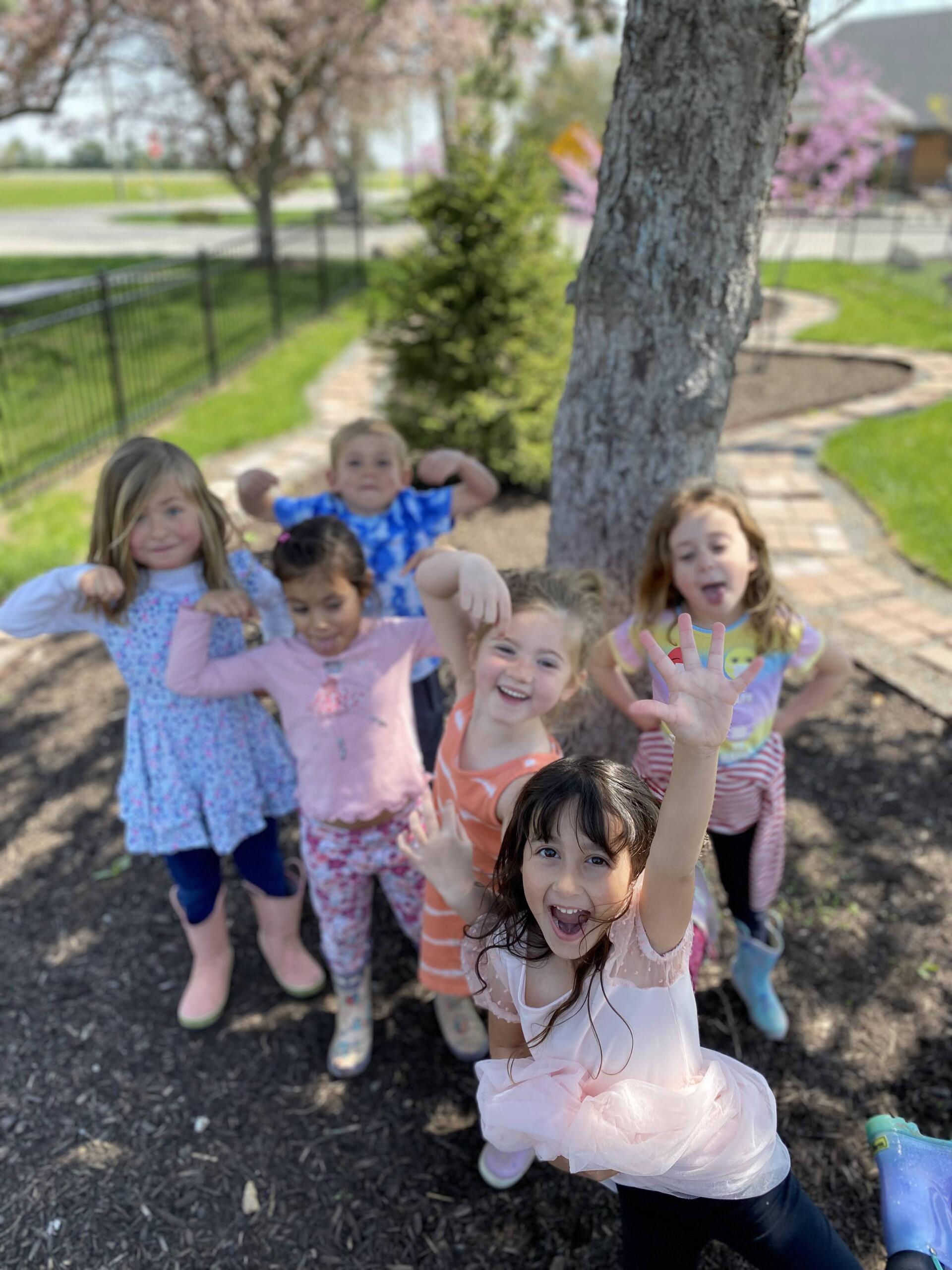 Happy kids outside
