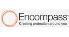 Encompass logo with orange circular icon and tagline “Creating protection around you”