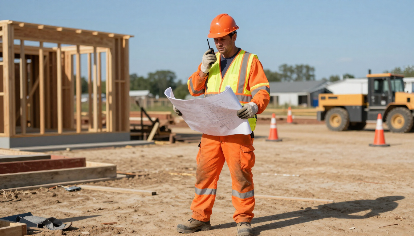 Professional contractor working on a job site