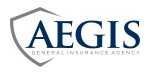 AEGIS General Insurance Agency logo with blue text and a gray roofline icon