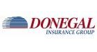 Donegal Insurance Group logo with blue striped emblem and red text on white background