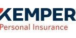 Kemper Personal Insurance logo in blue and red text on a white background