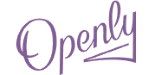 Purple handwritten “Openly” logo on a white background