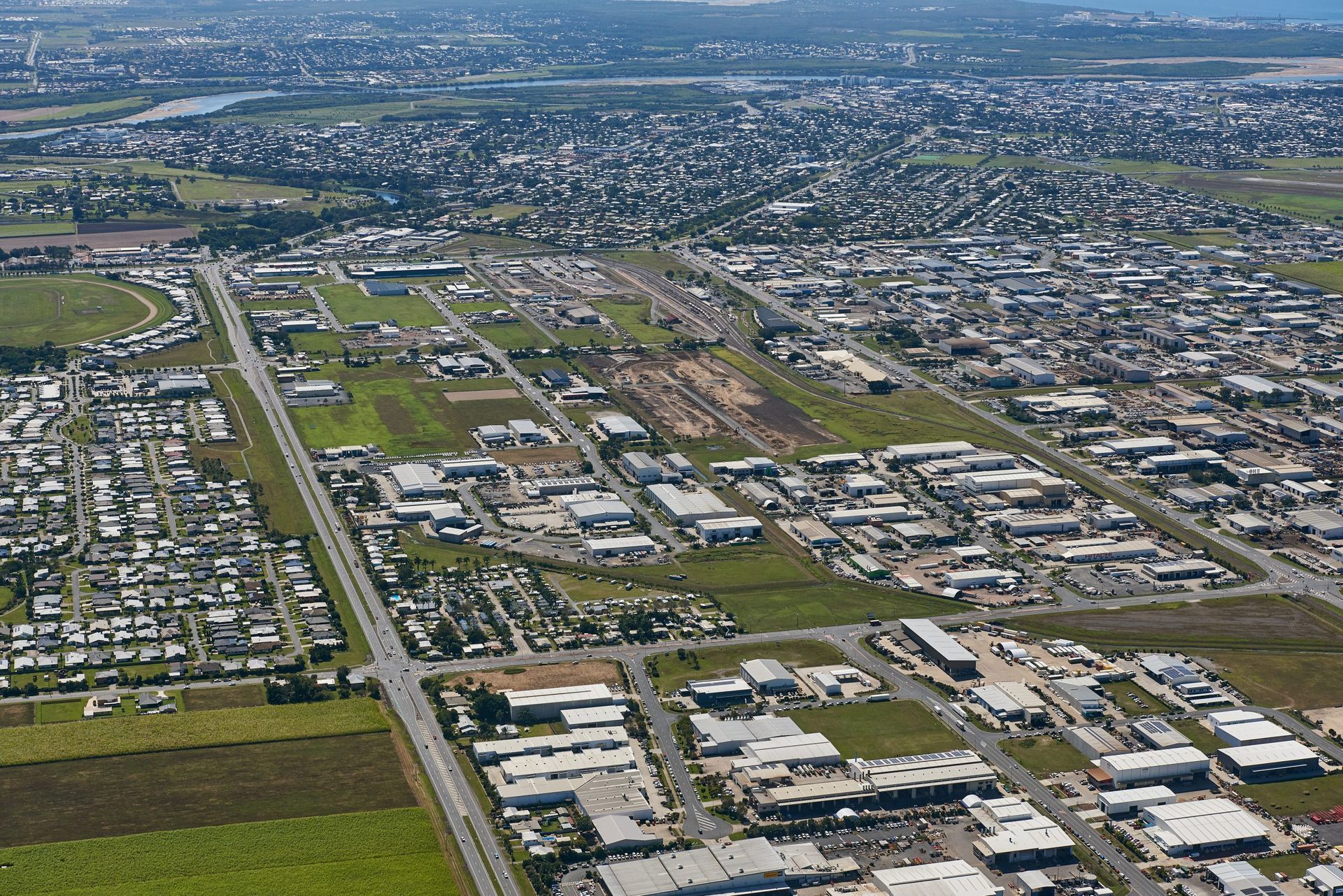 Ariel View Of Streets And Buildings In Paget — Reed Plumbing Industries in Paget, QLD