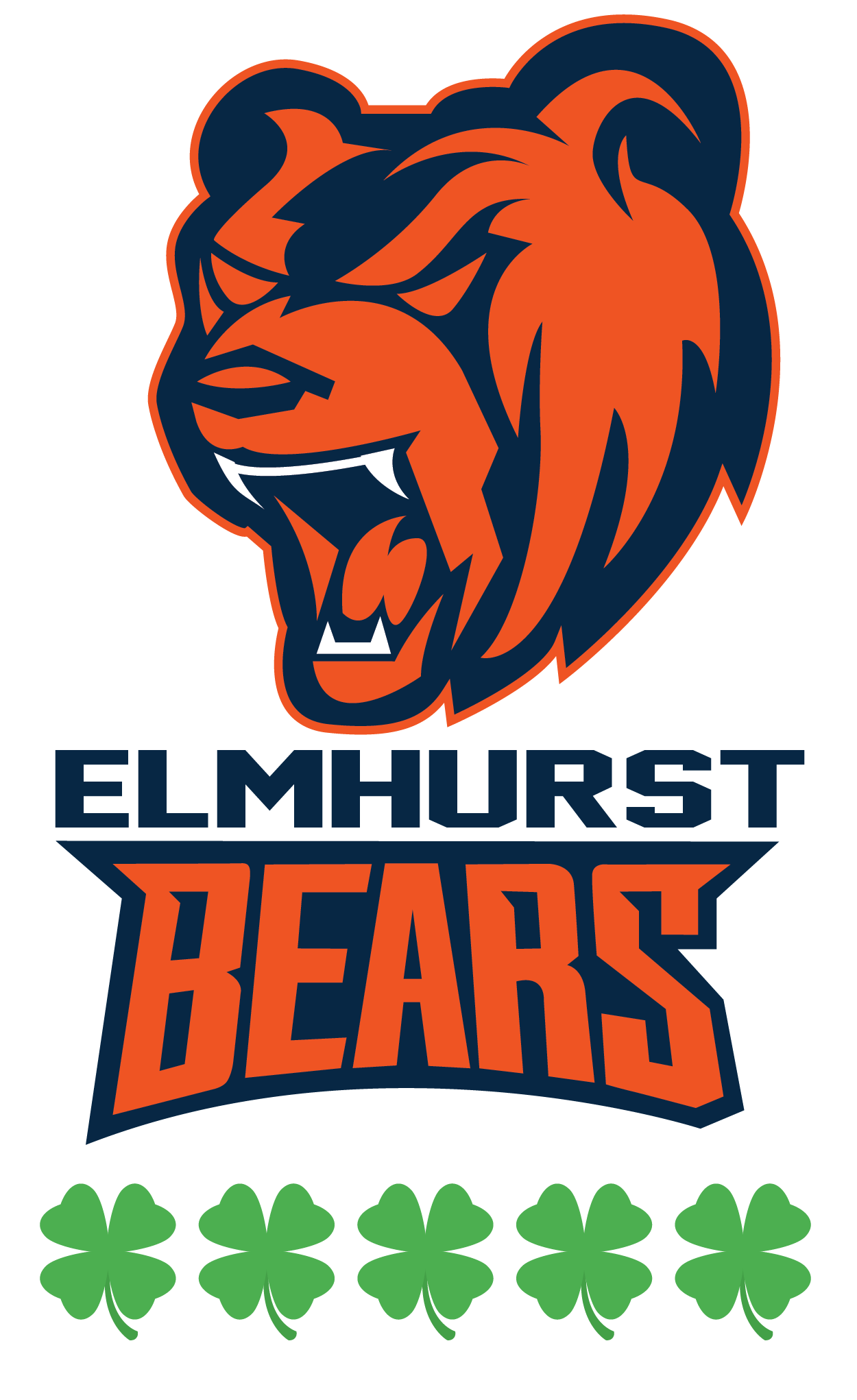 A logo for the elmhurst bears with a bear head