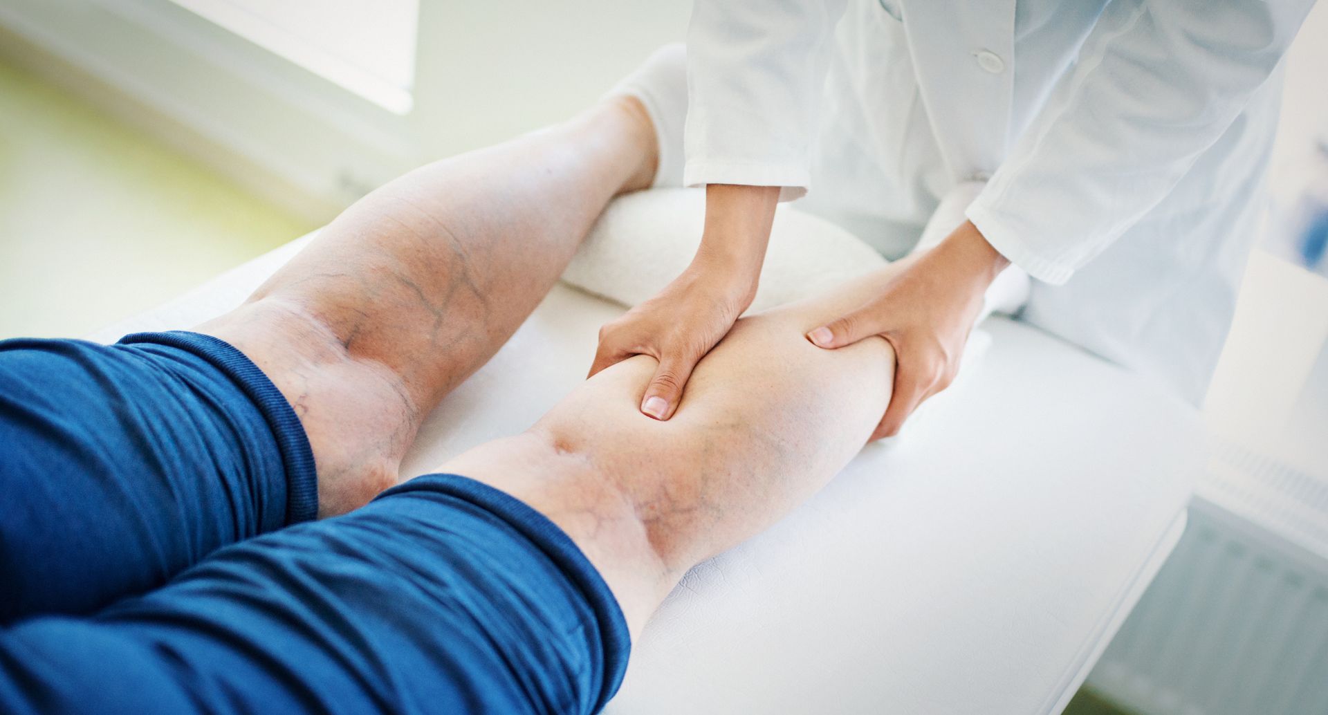 Leg of a Senior Woman Receiving Med Spa Massage | Jacksonville, FL - Ponte Vedra Vein & Aesthetics