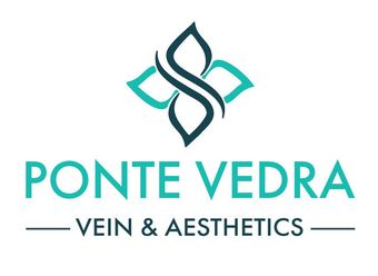 Logo for Ponte Vedra Vein & Aesthetics: teal graphic over text.