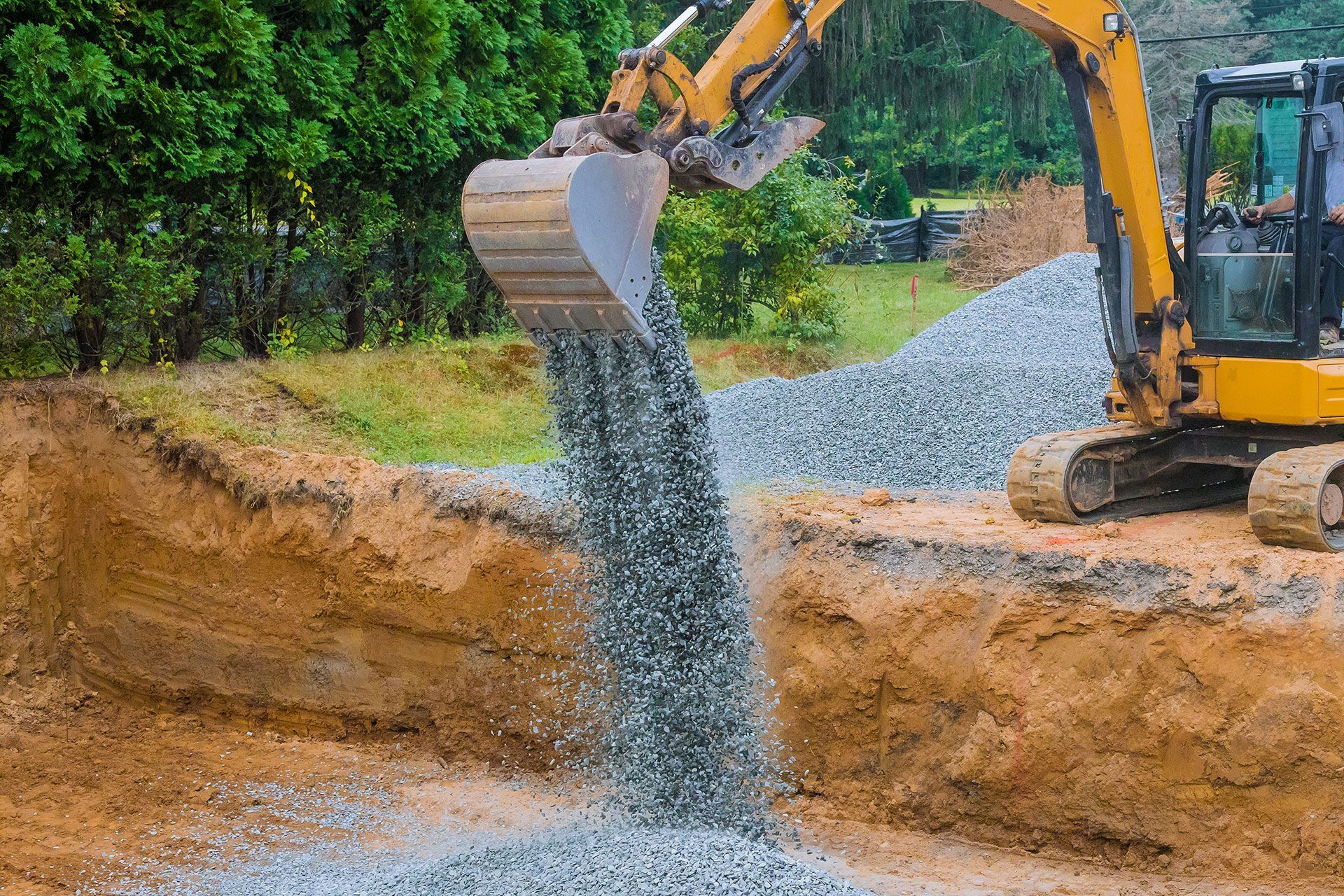 Industrial construction of foundation excavator