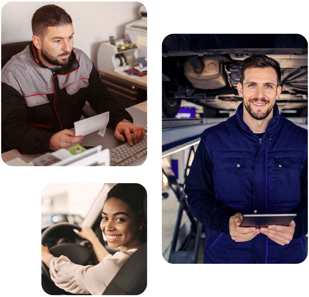 Payments and invoices at garage workshop