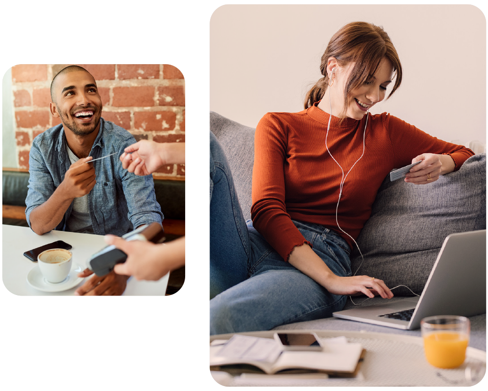 Paying by card in person and online