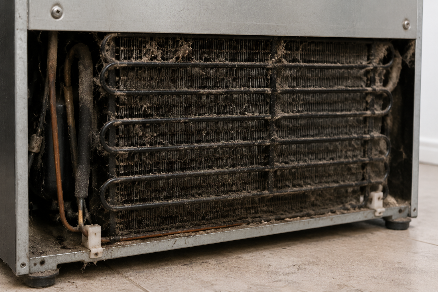 dirty condenser coils causing refrigerator cooling problems