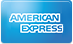 American Express logo with white text on a blue rounded rectangle