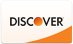Discover logo with black text and orange corner graphic