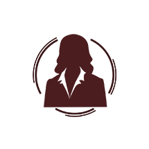 Dark silhouette of a person in a suit inside a circular outline