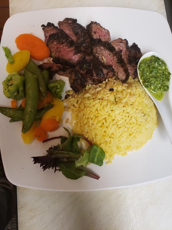 sliced steak