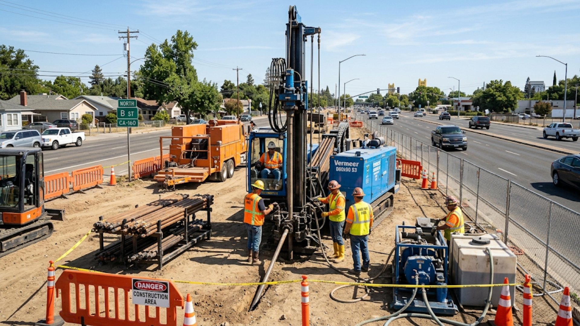 directional drilling for new pipeline construction in Sacramento CA
