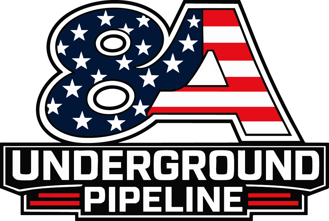 8A Underground Pipeline logo with American flag stripes in red, white, and blue
