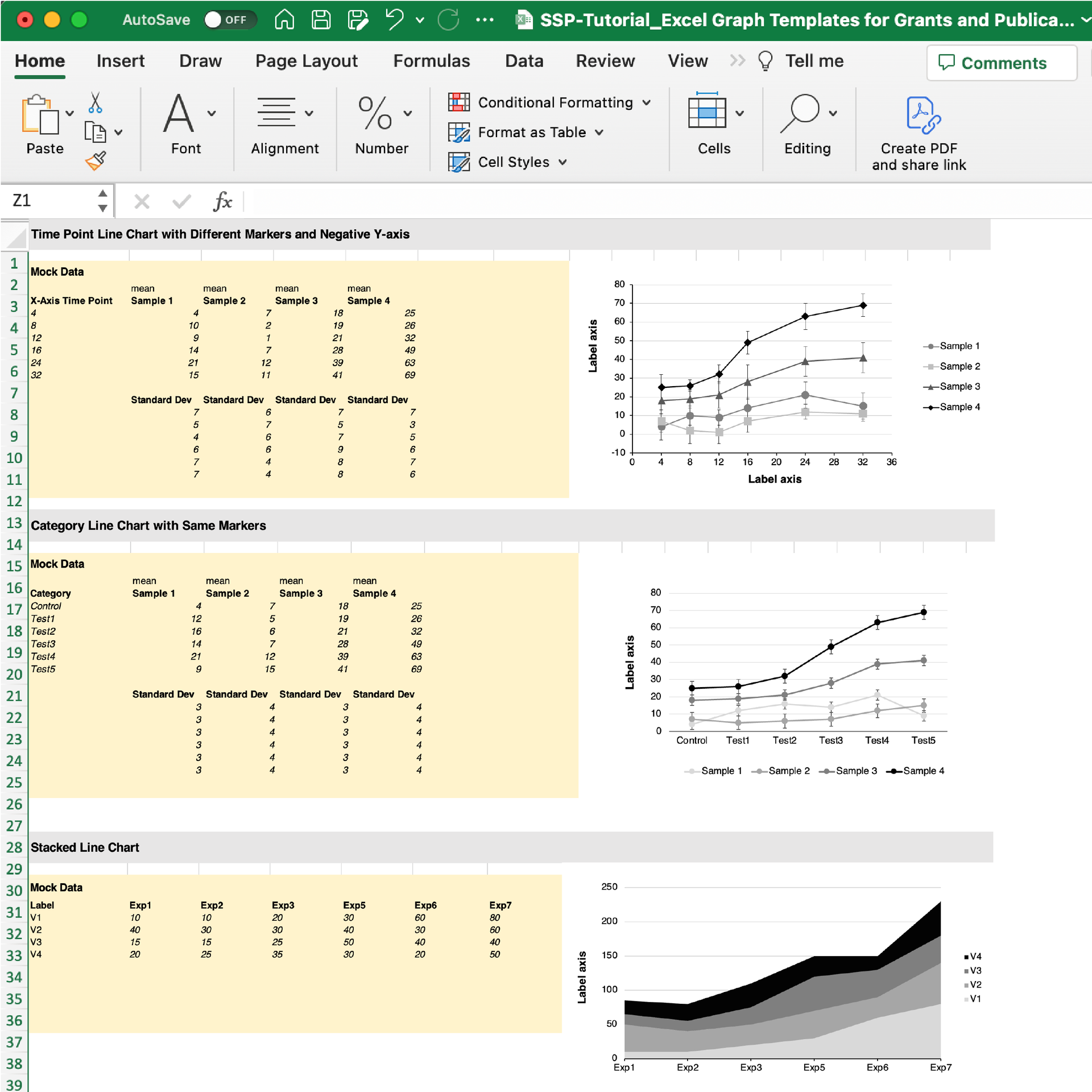 Excel graph template example