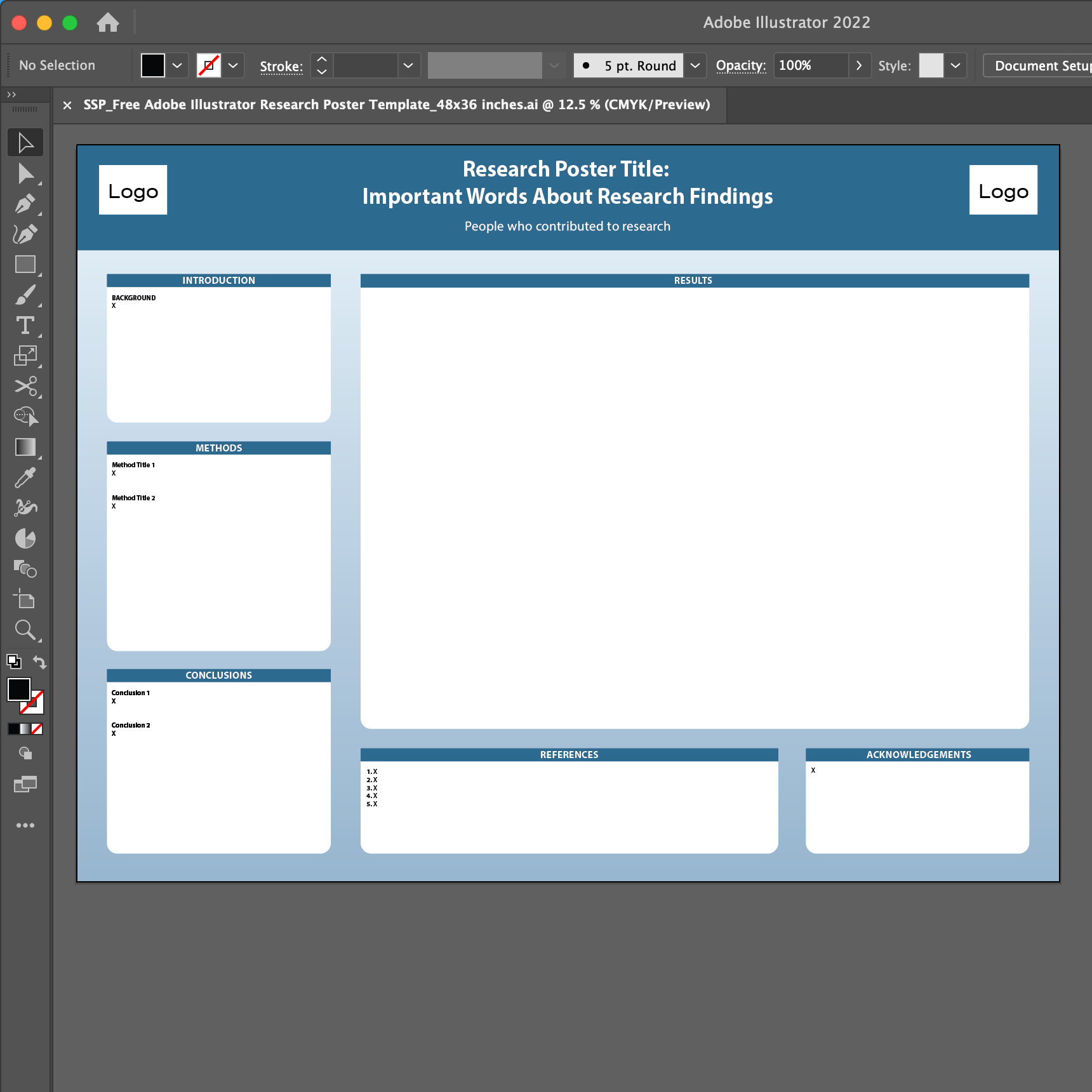 Free research poster template in Adobe Illustrator