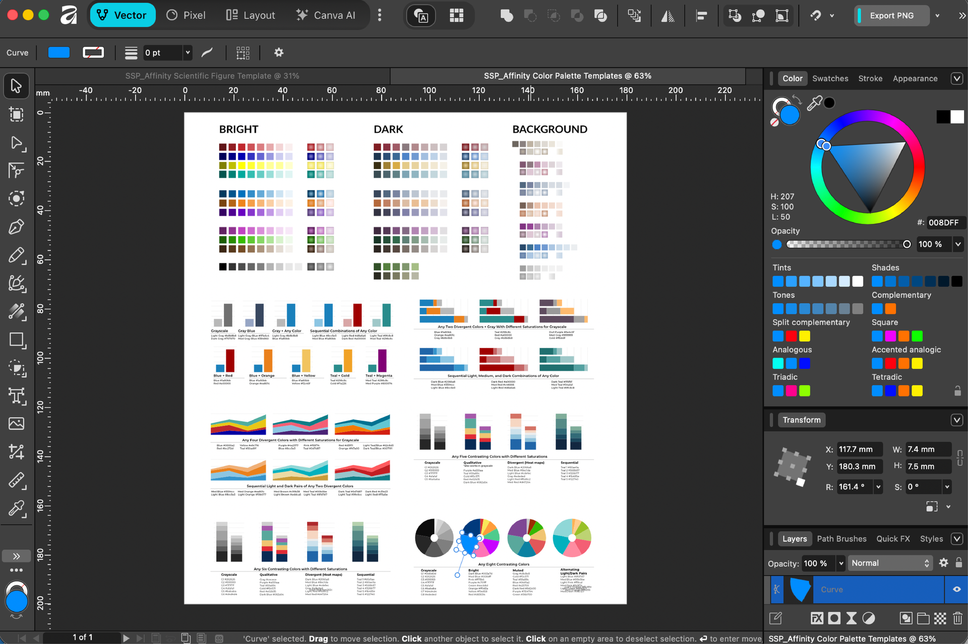 Adobe Illustrator color palette example Adobe Illustrator color palette example