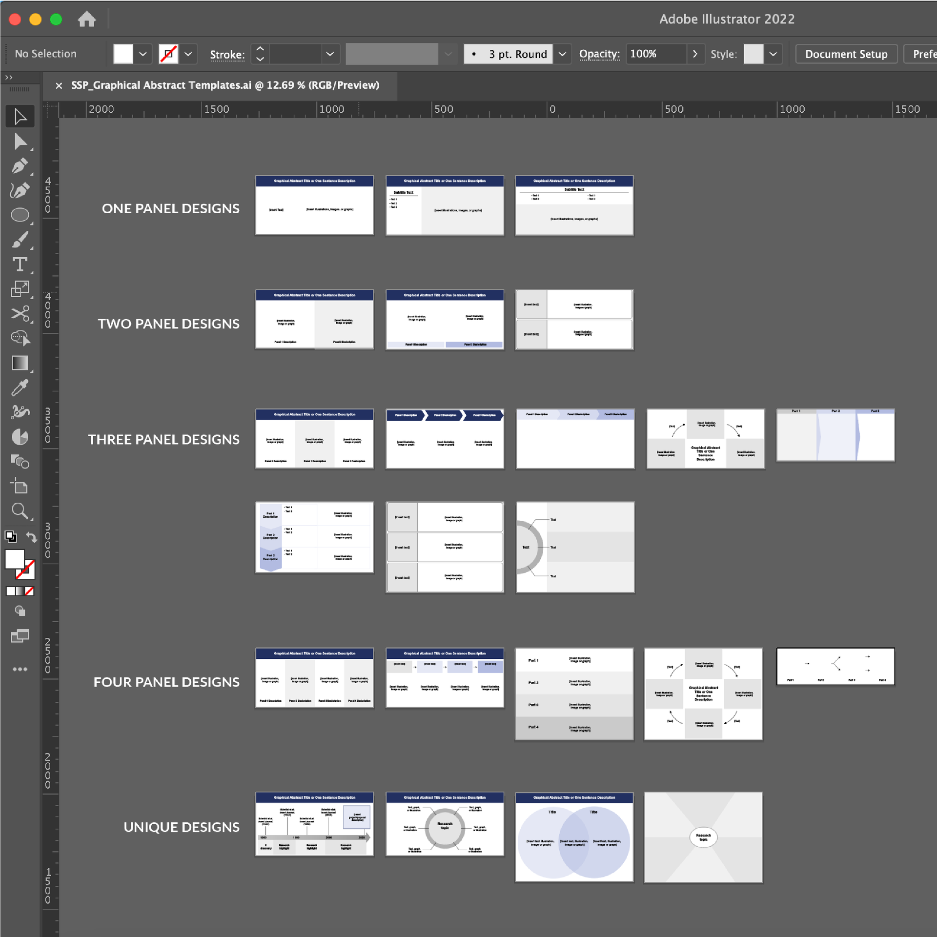Adobe Illustrator graphical abstract templates