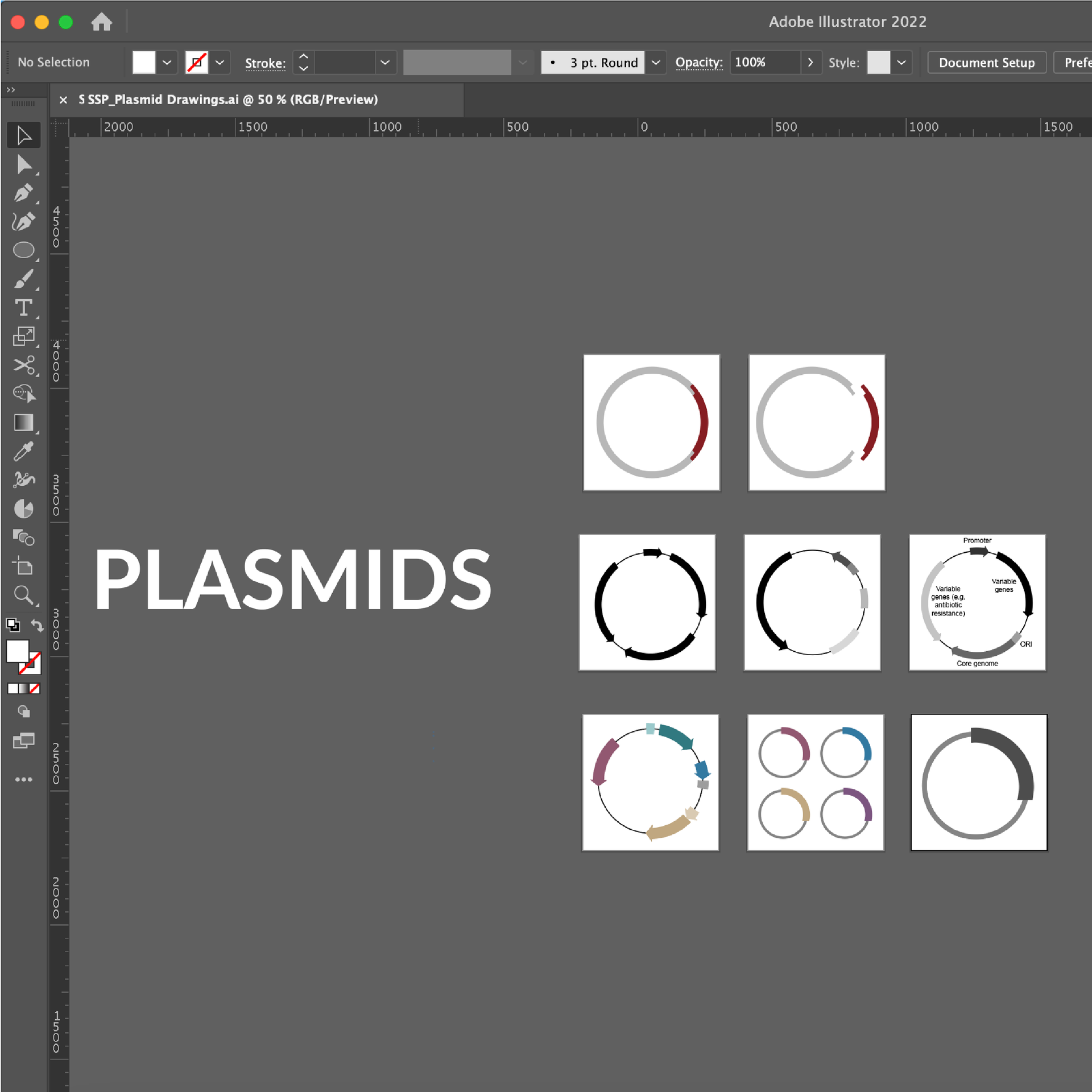 Plasmid drawings and templates