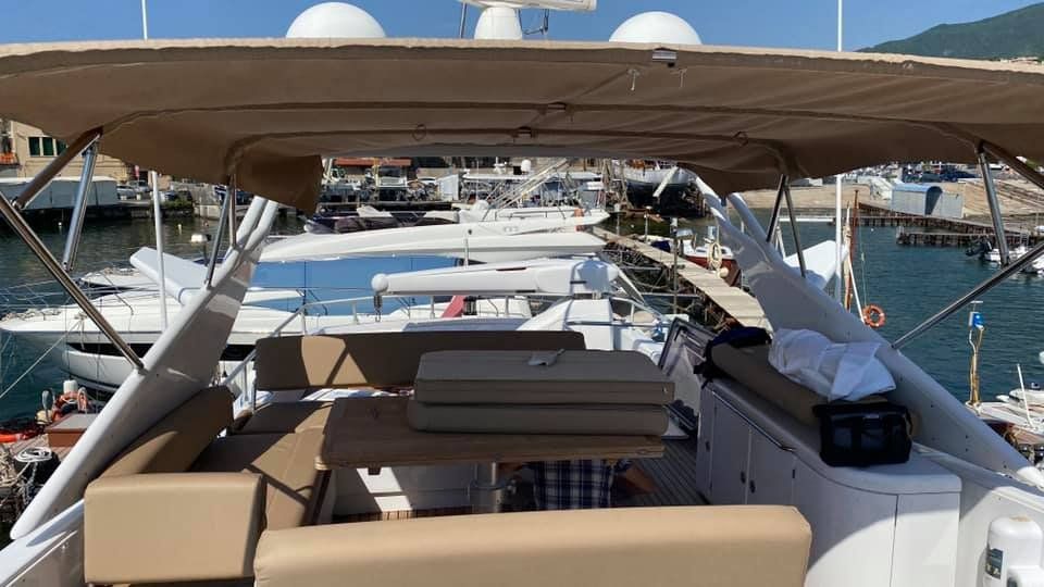 boat with awning