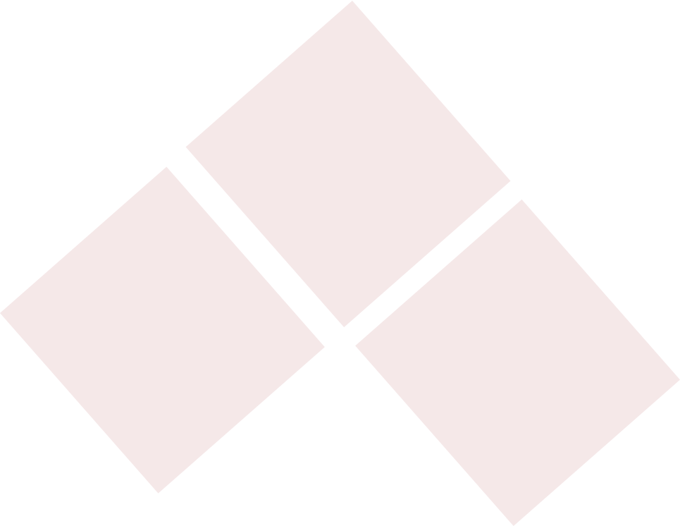 Three pink squares are stacked on top of each other on a white background.