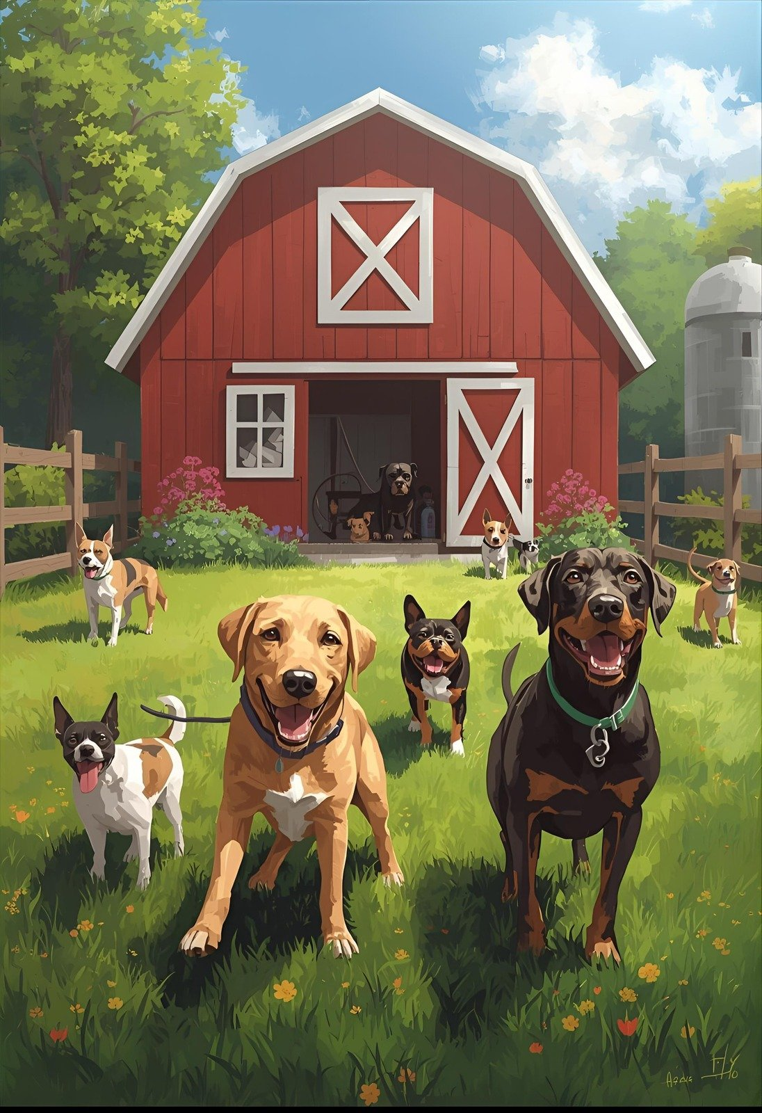 Faith’s Dane Haven, a classic red-barn farm with indoor & outdoor space where your dogs can roam, play, and get cozy inside.