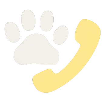 Call us...paw print with phone.