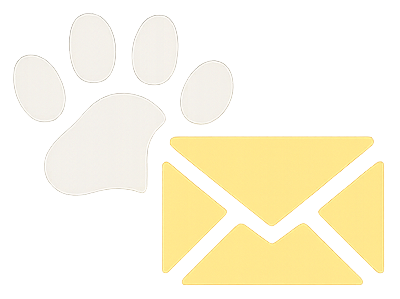 Email us, Paw print with envelope