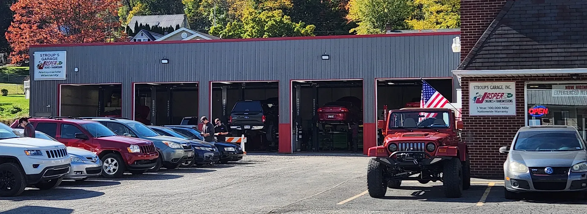 Outside Stroup's Garage in Yeagertown, PA