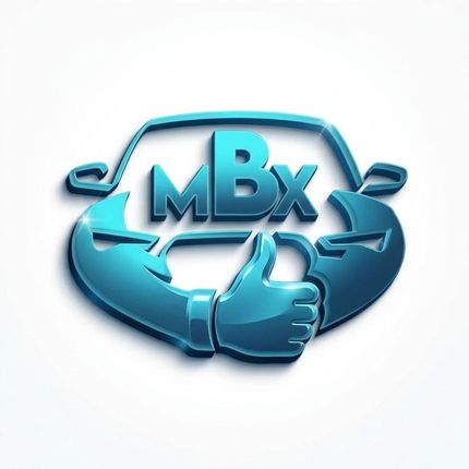 Blue 3D MBx logo with a stylized thumbs-up hand icon in the center