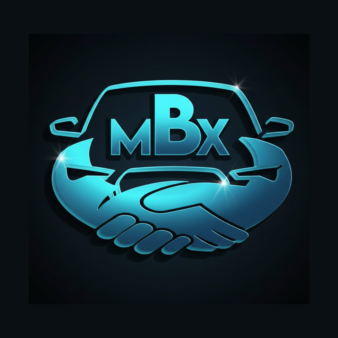 Blue MBx logo with a handshake icon on a dark background