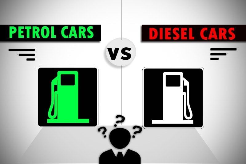 A man is thinking about petrol cars and diesel cars