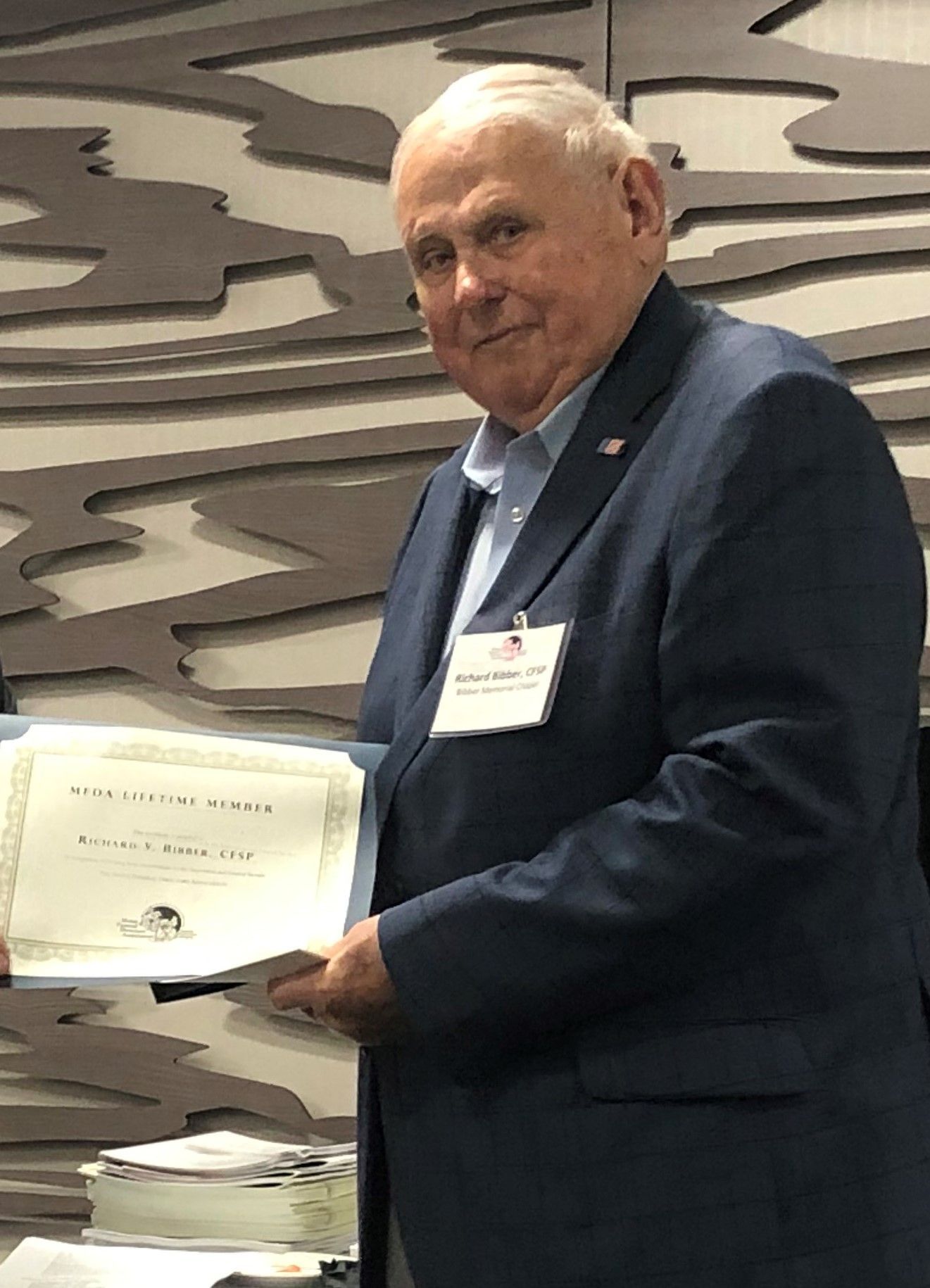 Lifetime Membership Award MFDA at Bibber Memorial Chapel