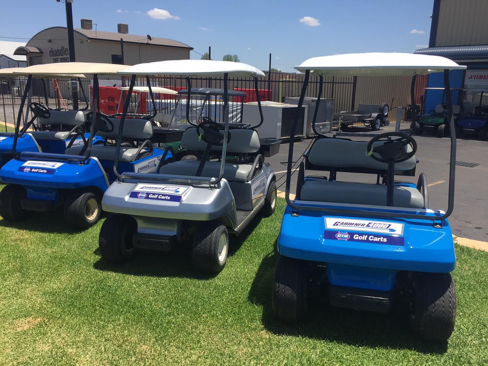 A Row of Golf Carts Are Parked in A Grassy Area — DTM Tamworth in Tamworth, NSW
