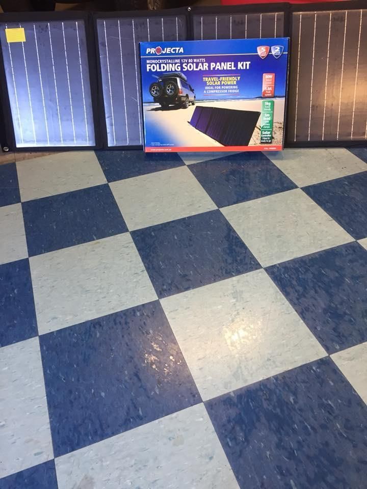 A Solar Panel Kit Is Sitting on A Checkered Floor — DTM Tamworth in Armidale, NSW