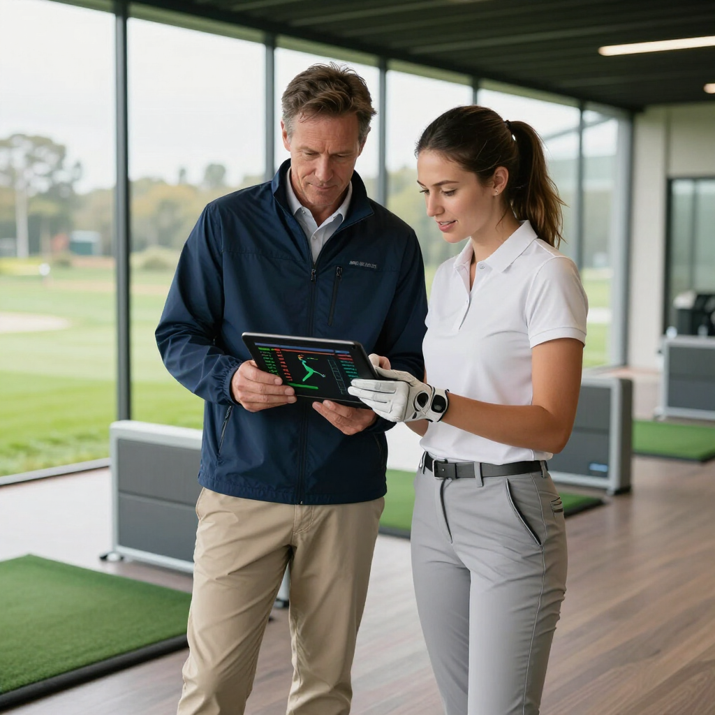 Coach and player reviewing a session