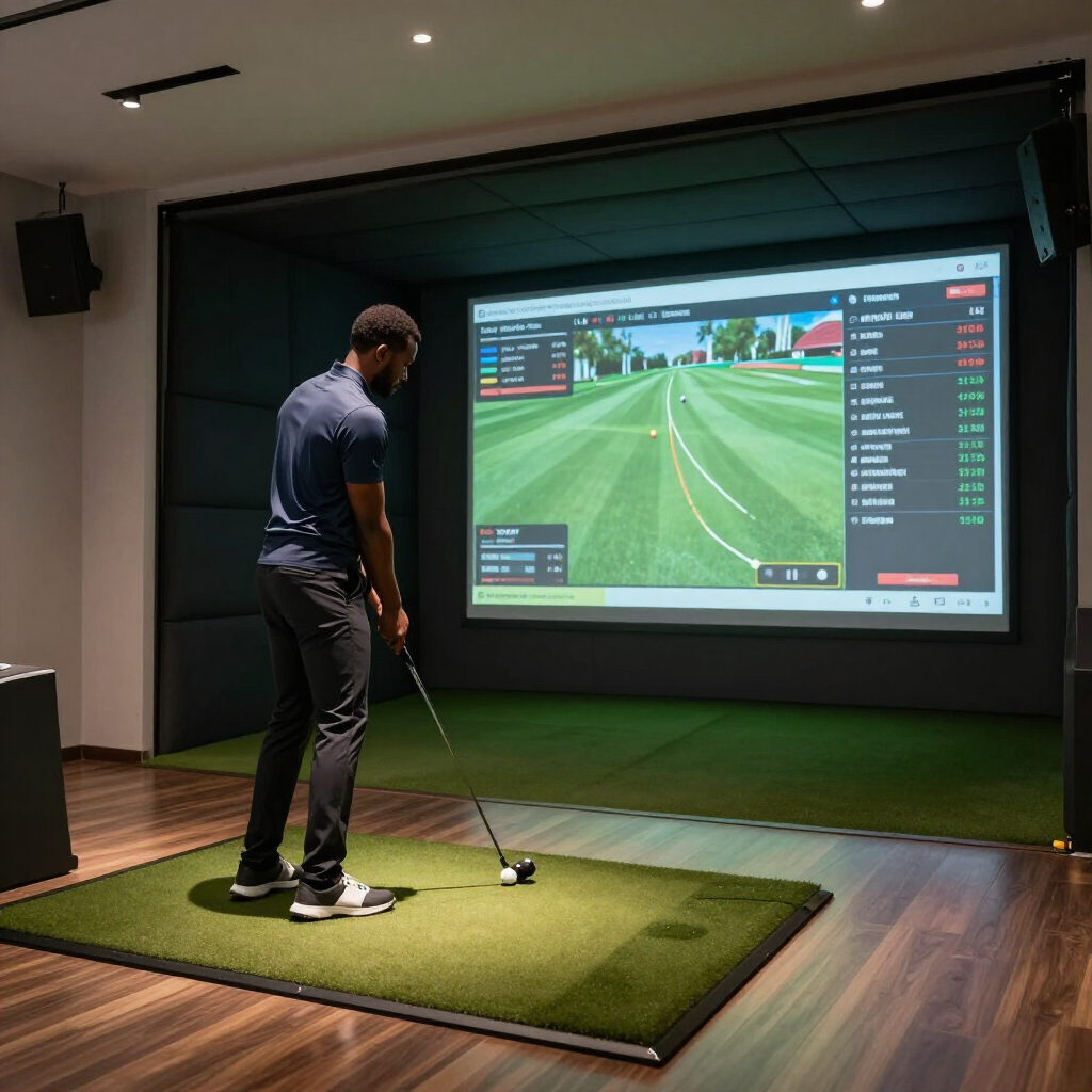 Indoor golf simulator practice