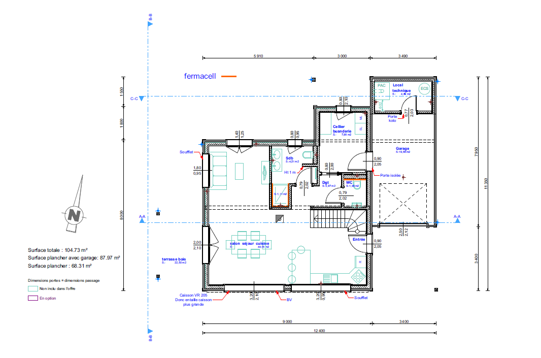 Plan rez-de-chaussée